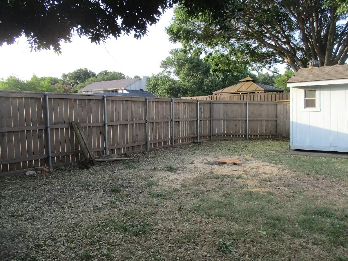 Cleared yard after professional tree removal in Grand Prairie